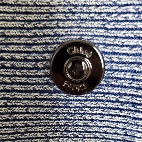 SOLD.CHLOE NWOT Denim Poncho Hooded Sweatshirt - Picture 7 of 9